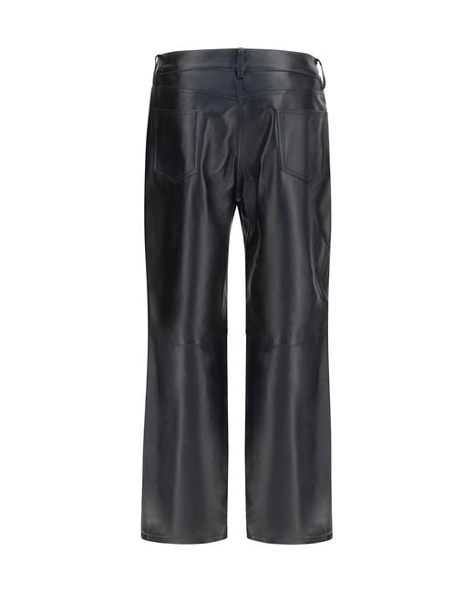 Magda Butrym Gray Straight-Leg Leather Pants