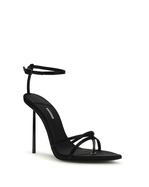Le Silla Black Sandals Gisele Satin