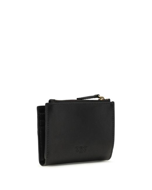 Pinko Black Calf Leather Wallet With Logo