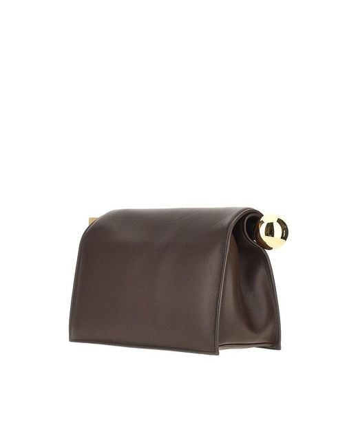 Jacquemus Brown Rond Carré Nappa Leather Clutch