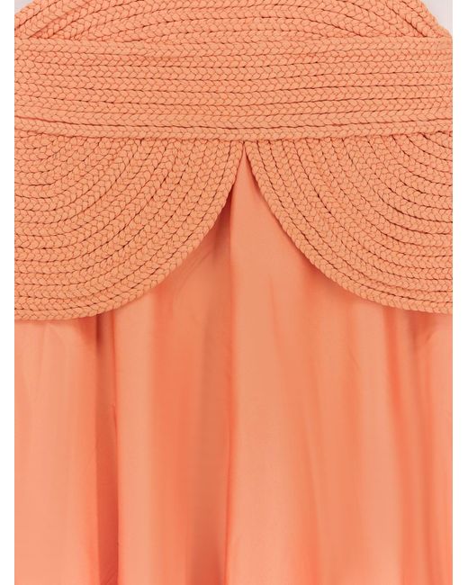 PATBO White Satin Sunset Midi Dress With Braided Corset
