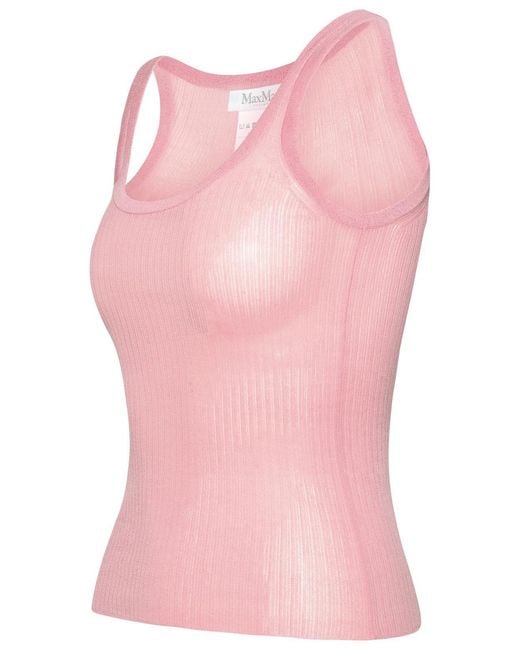 Max Mara Pink 'Bastia' Silk Tank Top