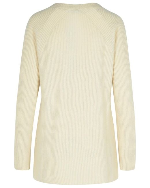 Fay Natural Cream Wool Blend Cardigan