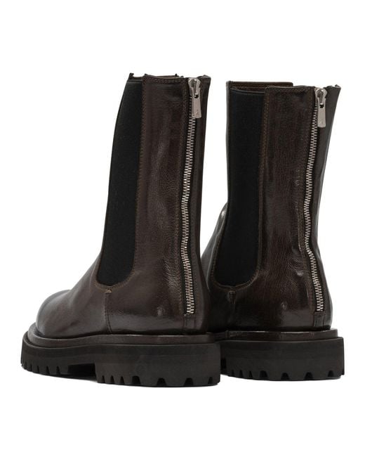Officine Creative Black Rubber Ankle Boots