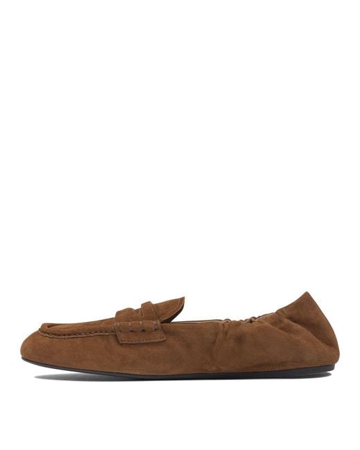 Miu Miu Brown Suede "Ruches" Loafers