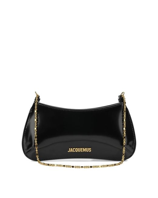 Jacquemus Black Le Petit Bisou Chaine Small Calf Leather Shoulder Bag