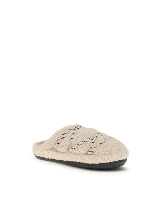 Moon Boot White Teddy Slipper