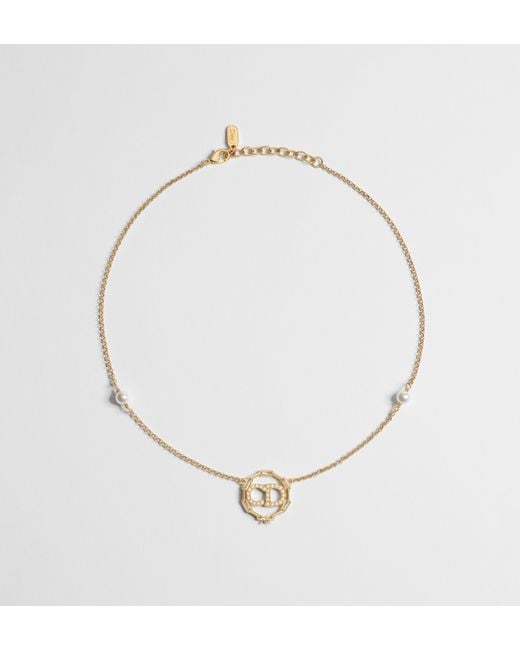 Dior Metallic Cd Circle Chain Necklace