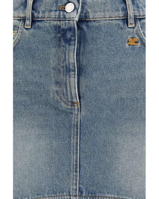 Courreges Gray Skirt, Denim Circle