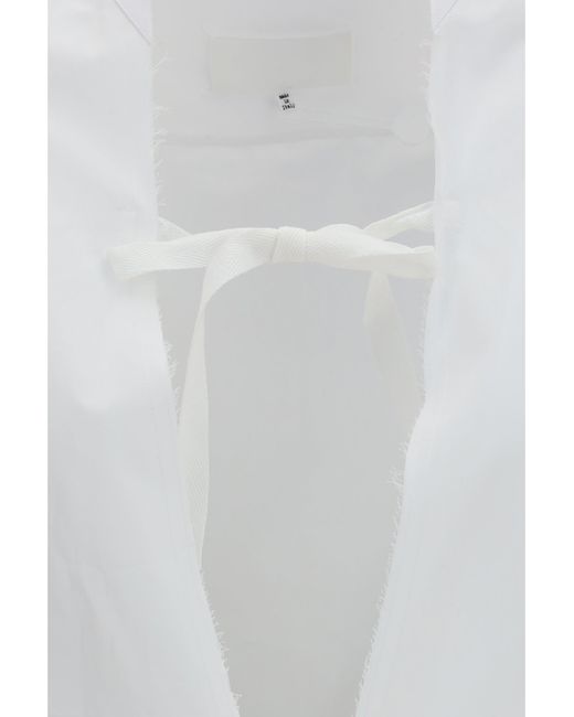 Margiela Gray Cotton Shirt With Bow for men