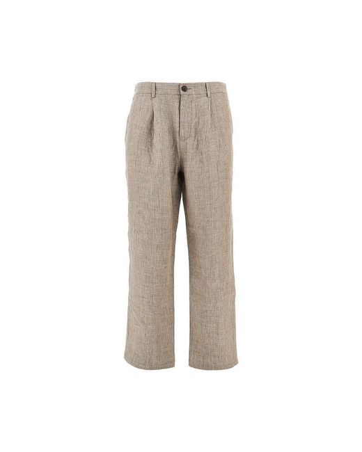 Wax London Gray 'Malham' Linen Pants for men