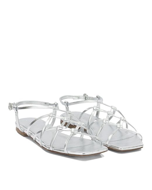 Aeyde White "Anisa" Low Sandals