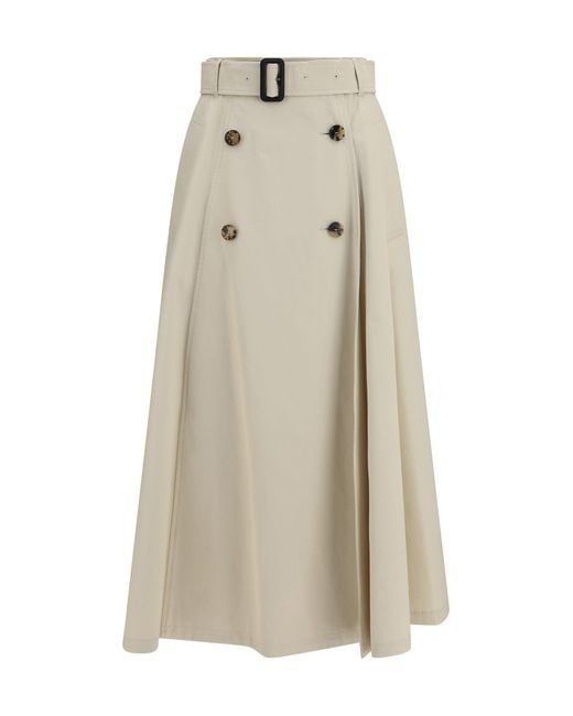 Burberry Natural Midi Trench Skirt