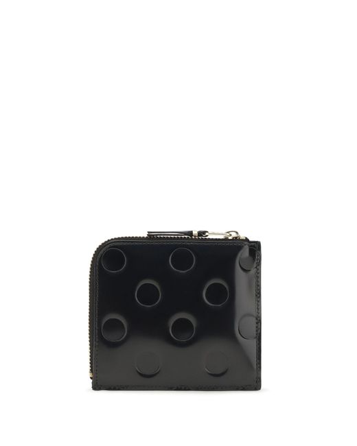 Comme des Garçons Black Comme Des Garçons Embossed Polka-Dot Leather Wallet for men