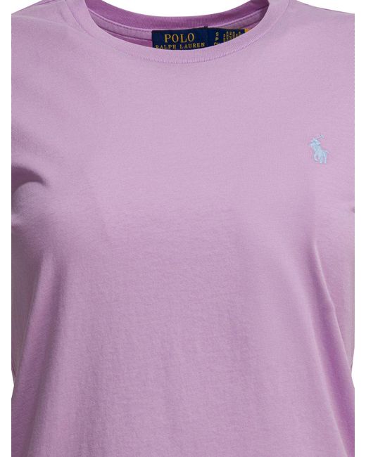 Polo Ralph Lauren Purple Cotton Crewneck T-Shirt