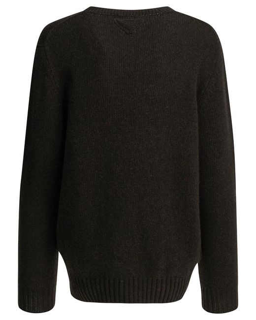 Prada Black Crew-Neck Sweater Made Of Wool And Cashmere