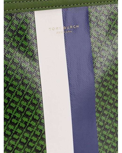 Tory Burch Green The Racer Tote Shoulder Bag