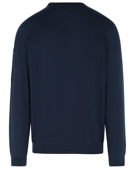 C P Company Blue Cotton Sweater for men