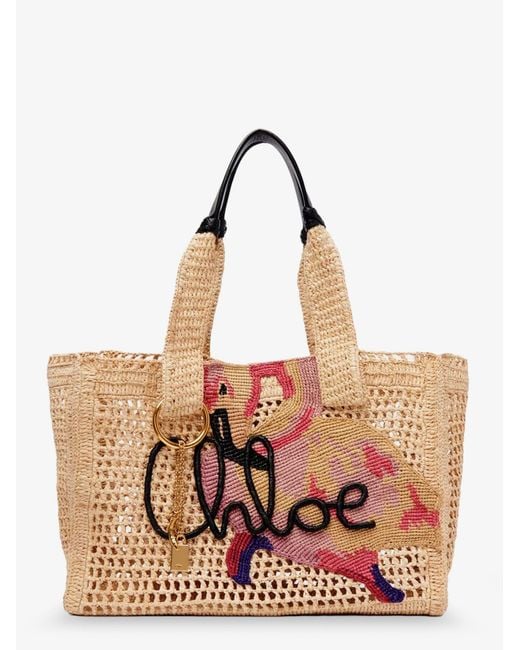 Chloé Natural East-West Summer Banana Raffia Shoulder Bag