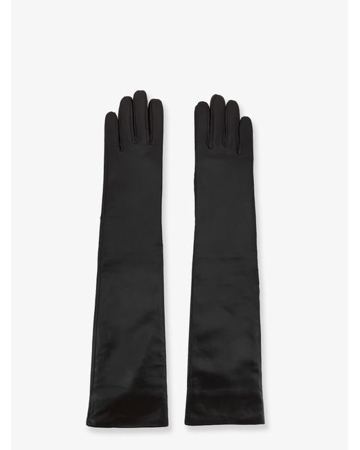 Frankie Shop Black Veneto Leather Gloves