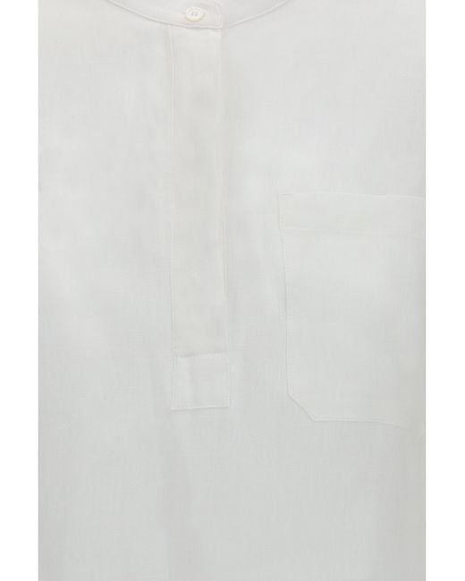 Max Mara White 'S Maxmara Smmcantico Linen Shirt