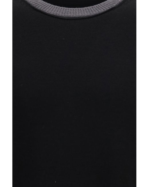 MM6 by Maison Margiela Black Wool Crew-Neck Sweater-Dark for men