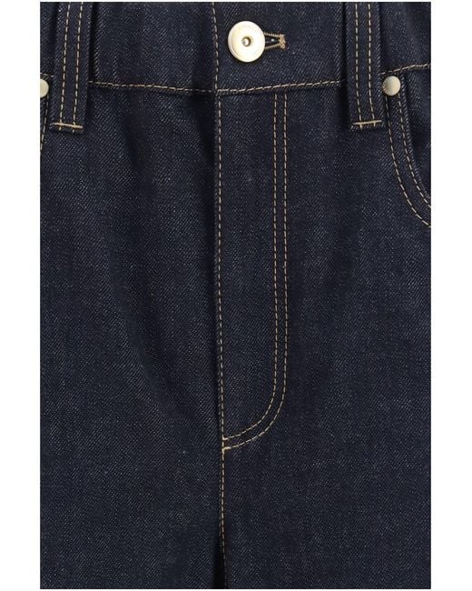 Brunello Cucinelli Blue Palazzo Denim Trousers