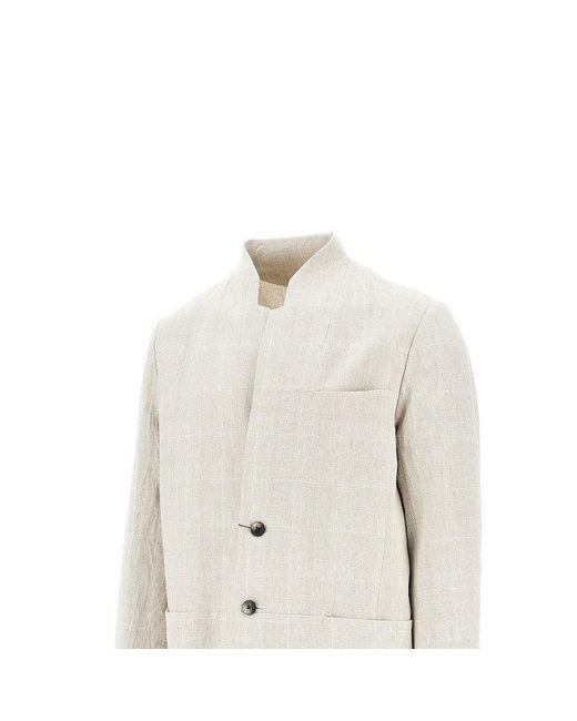 Sease White 'Ellen 2.0' Destructured Linen Jacket for men