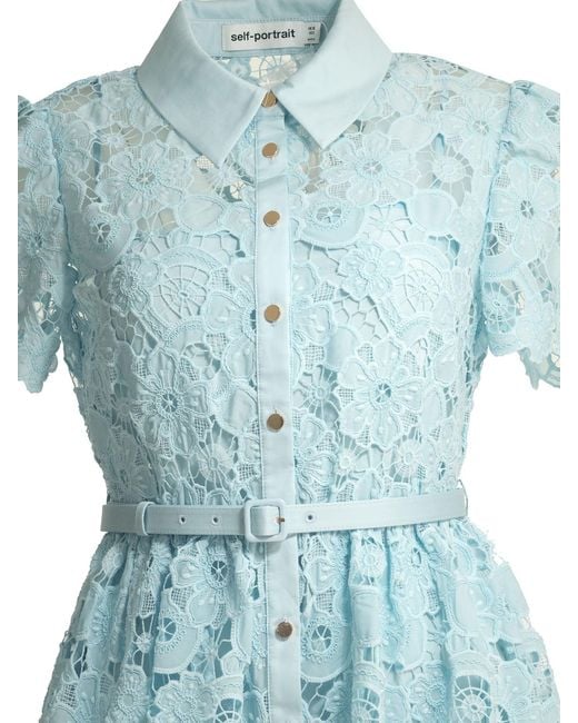 Self-Portrait Blue Lace Midi Dress