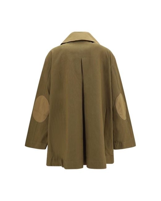 Ganni Green Oversized Cotton Jacket Military