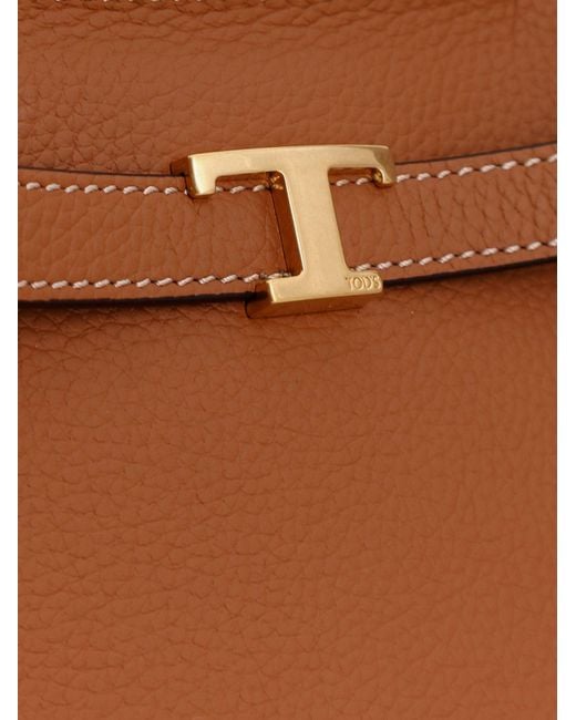 Tod's Brown Hammered Leather Shopping Bag