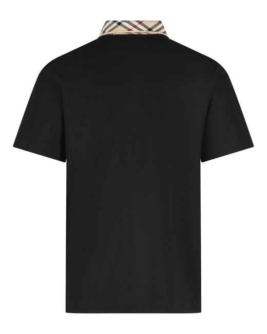 Burberry Black 'Evan' Cotton Polo Shirt for men