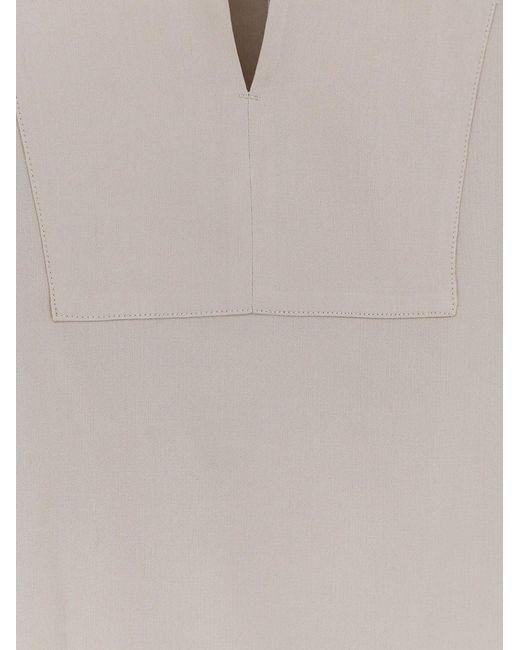 Max Mara White Mxpsospiro Linen And Viscose Shirt