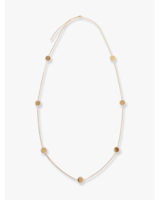 Céline White Medaille Sautoir Metal Necklace