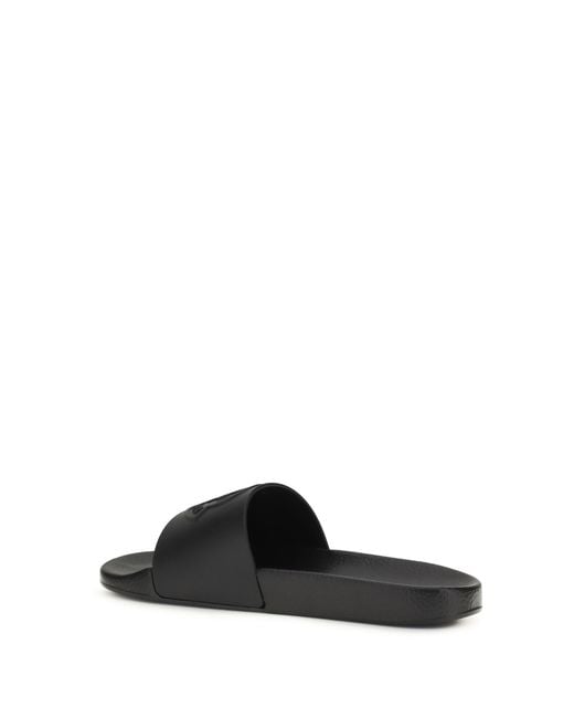 Moncler White Rubber Slippers Basile for men