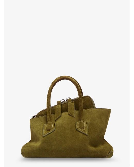 The Attico Green Handbag La Passeggiata Mini Suede Handbags