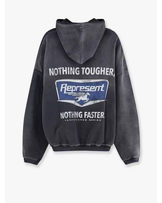 Represent Blue Sweatshirt Hooded Cotton for men
