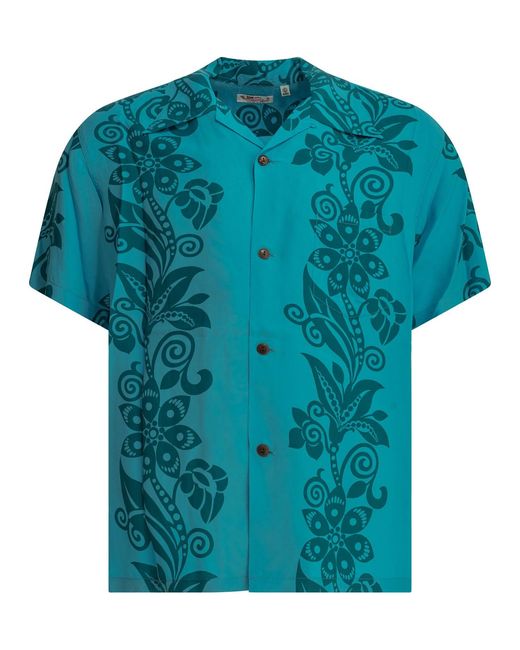 Sun Surf Blue "Pictograph Flower" Casual Shirt for men