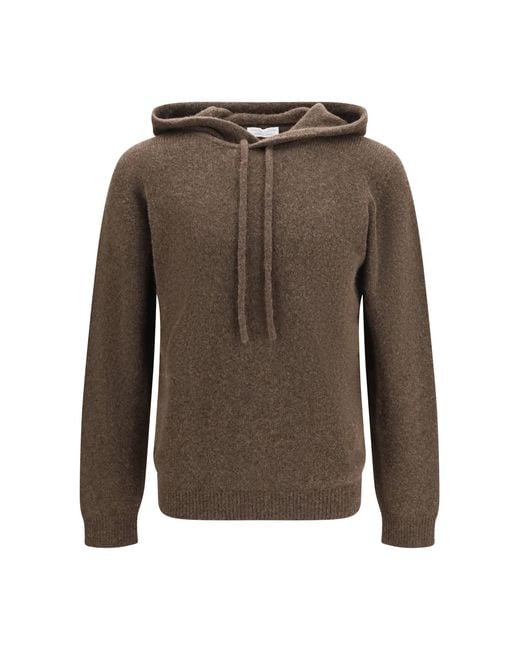 Roberto Collina Brown Hooded Sweater 07 for men