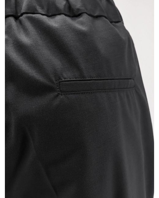 Hevò Black Torre Chianca Linen And Viscose Trousers for men