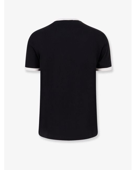 Dolce & Gabbana Black T-Shirt With A Logo And Velvet Finish for men