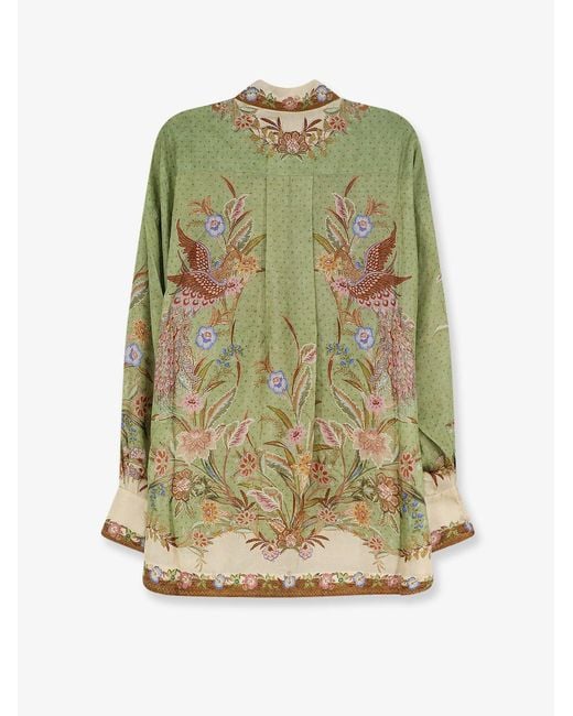 Zimmermann Green Silk Shirt Indra