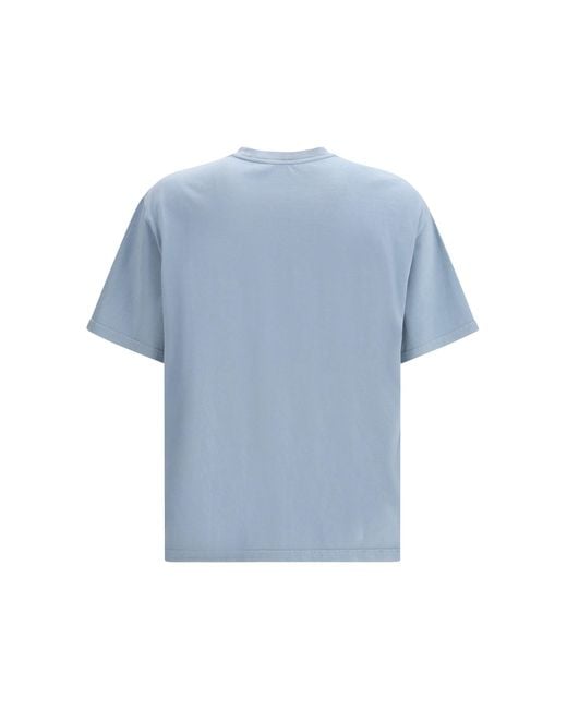 Marni Blue Cotton Jersey T-Shirt With Chest Pocket for men