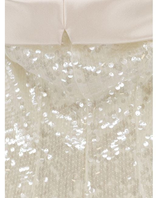 Alberta Ferretti White Dress With Sequins