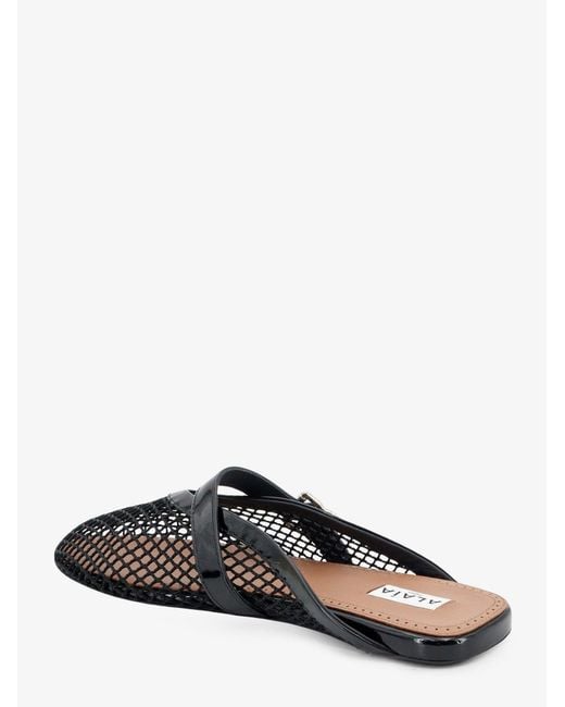 Alaïa Black Flat Mesh Sandals