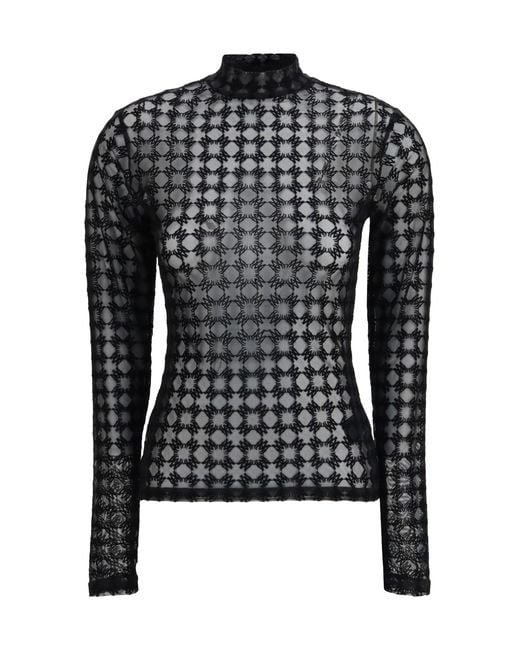 Amiri Black Semi-Transparent Top