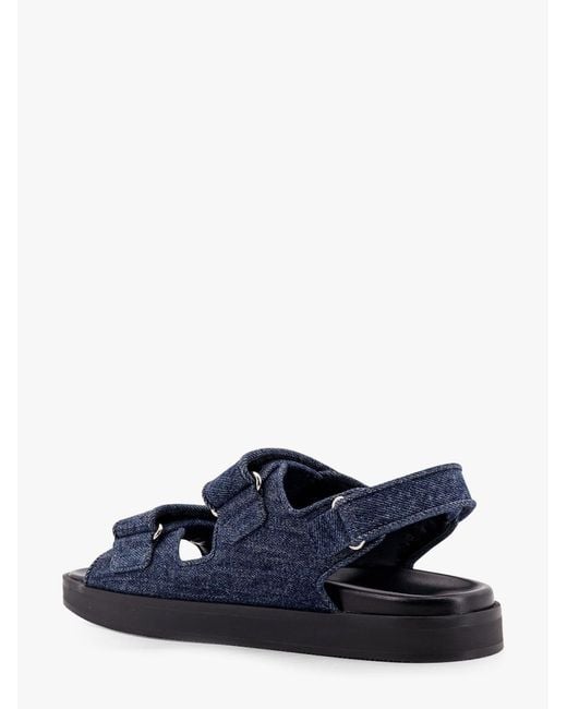 Givenchy Blue Sandals With Logo-Shaped Appliqué