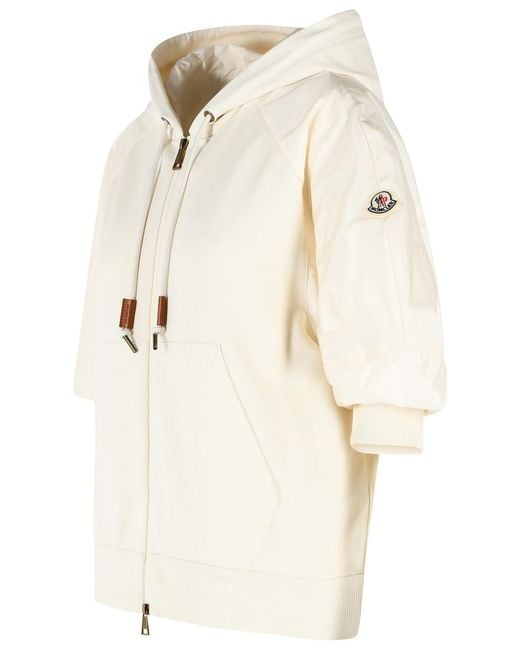 Moncler Natural Ivory Cotton Hoodie