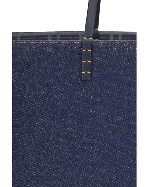 Fendi Blue Reversible Denim Tote Bag