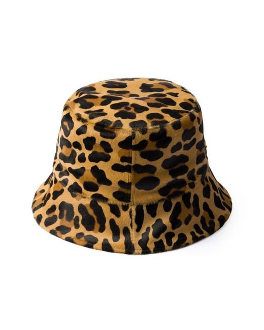Prada Brown Leopard Pattern Bucket Hat